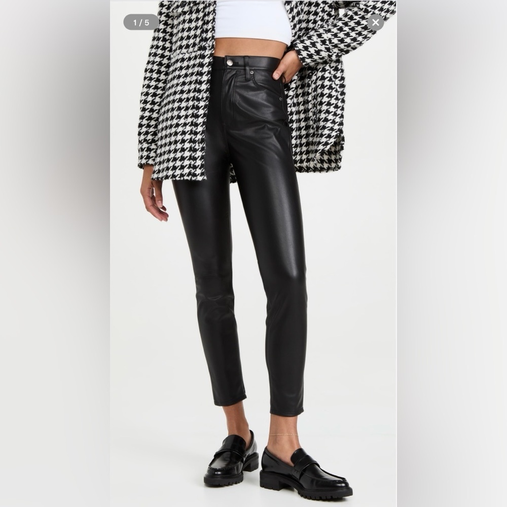 Pistola Aline High Rise Vegan Leather Slim Skinny Pant Onyx Black Size 25‎